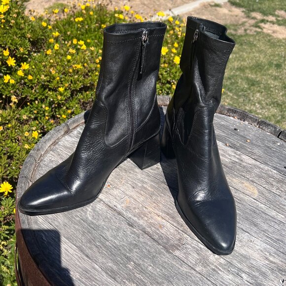 Zara Black Block Heeled Booties - Size 41 - 10 - Picture 8 of 12